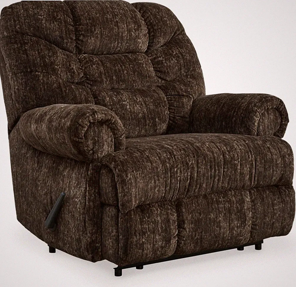 Classic Tufted Velvet Recliner by Signature Design, Dark Brown