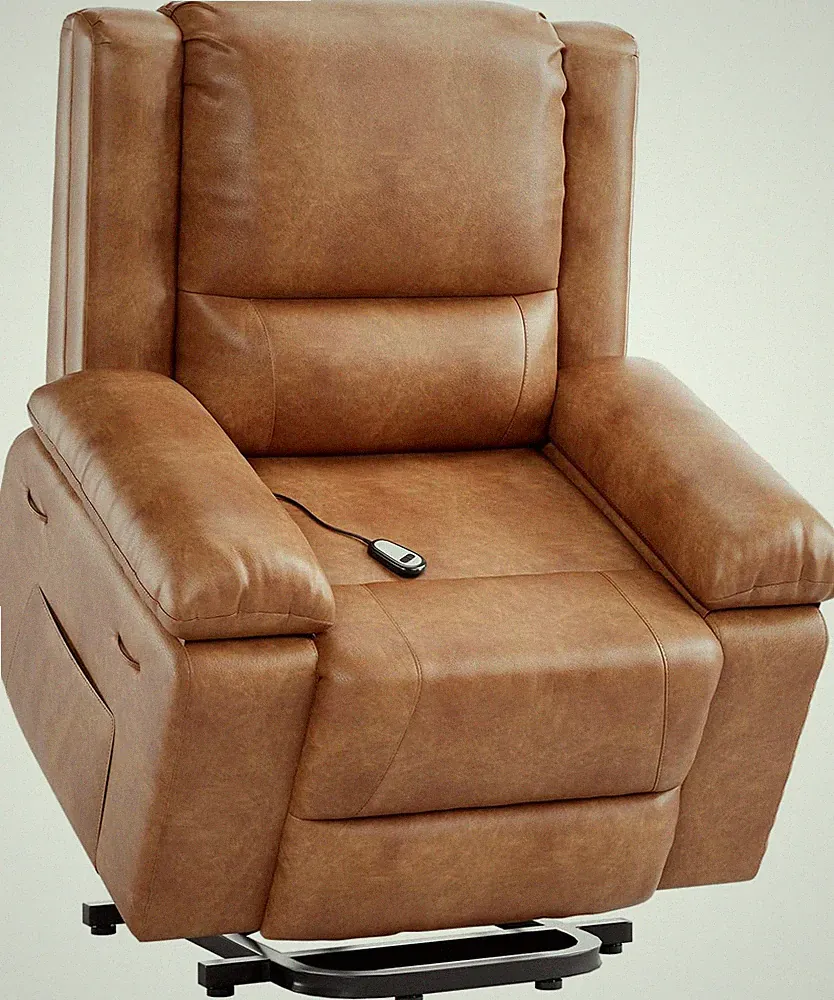 Comfortable PU Leather Power Lift Recliner with Massage, Heat & USB Port