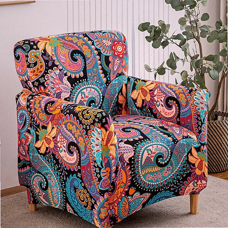 Printed elastic banquet armchair sofa covers, living room furniture protection