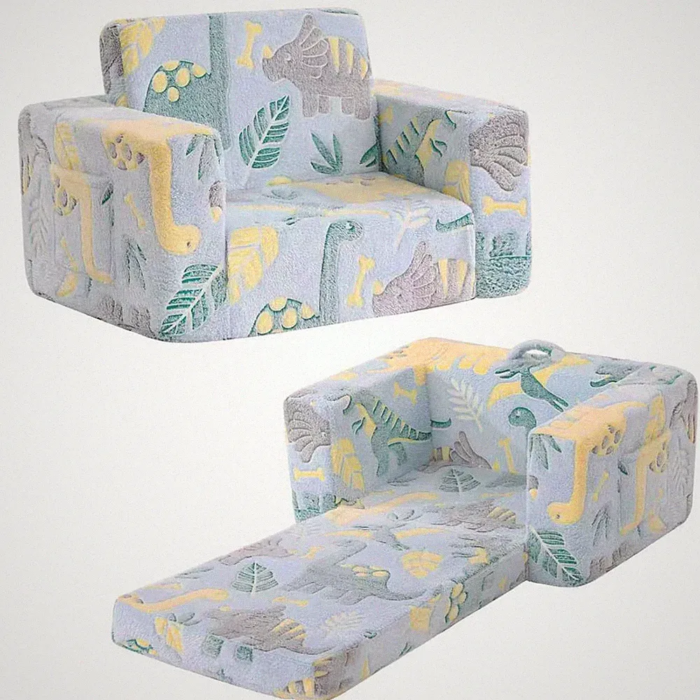 Sofa, 2-in-1 Kid Sofa, Convertible Children Couch to Lounger, Flip Out Chair,...