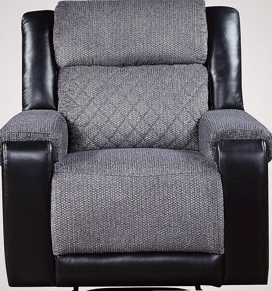 Stylish Grey-Black Recliner by - Model U5914